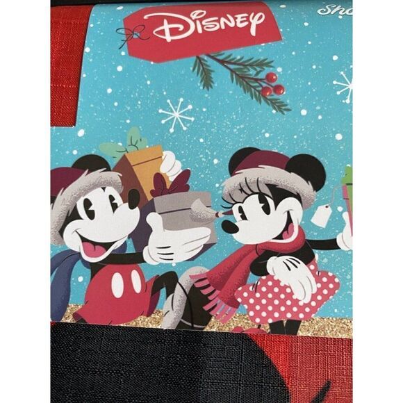 Disney’s Mickey And Minnie Mouse Christmas Red Fabric Shower Curtain 72x72” NEW - Picture 4 of 11